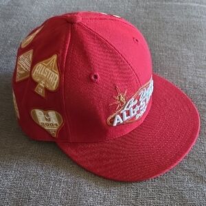 Adidas Red and Gold Embroidered Hat